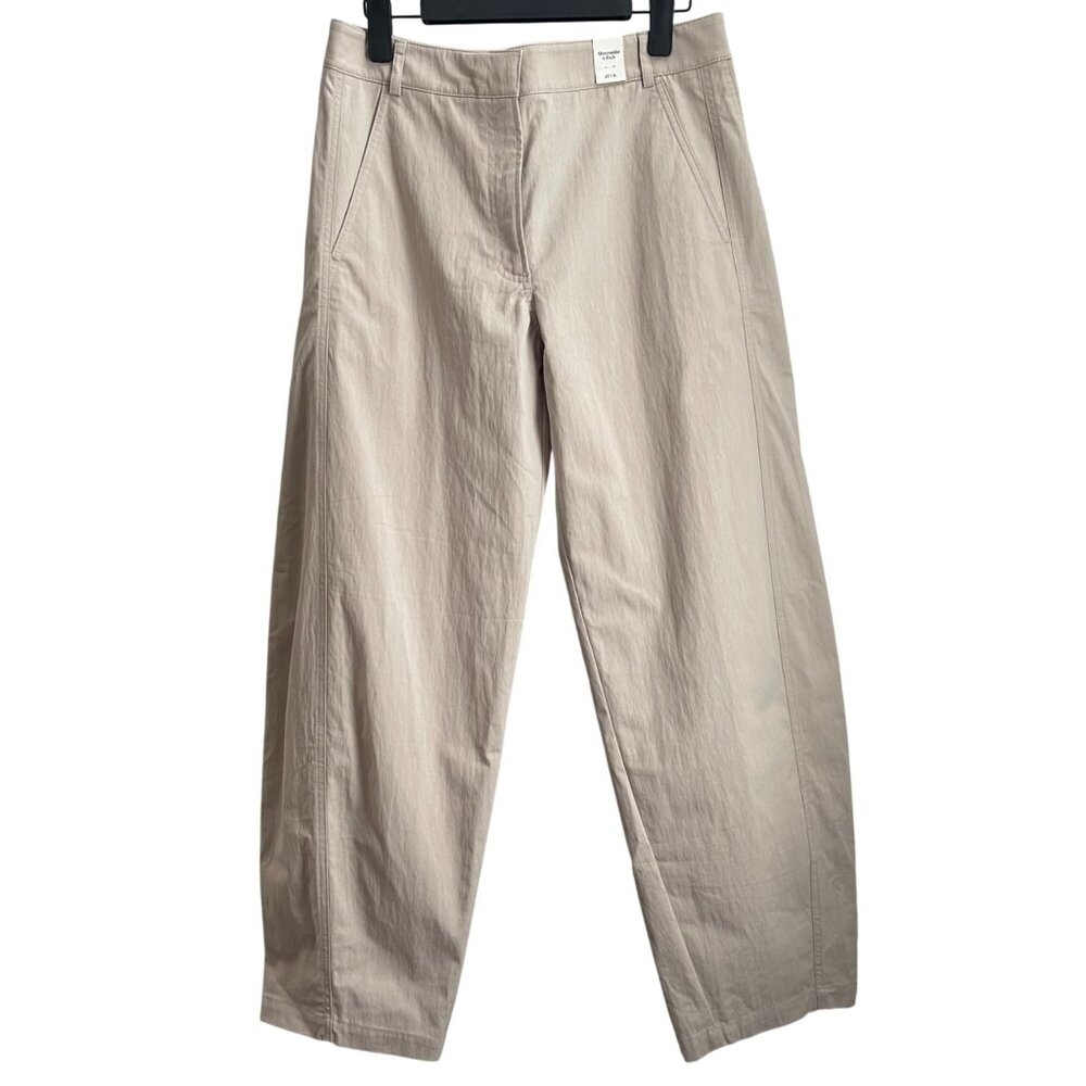 Abercrombie And Fitch Womens Quiet Luxury Straight Leg Pants Size 27 Long Beige